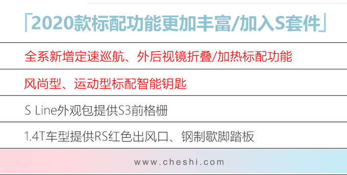 奥迪新款A3配置升级 全系标配定速巡航/增S套件-图3